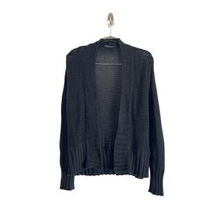 Wooden Ships Womens Chunky Open Knit Cardigan Sweater Gray Size Small / Medium